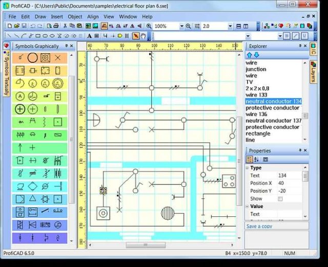 Интерфейс бесплатной программы для рисования схем ProfiCAD (Профикад)